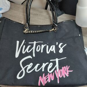 Victoria's Secret Black Tote with Pink New York Accent